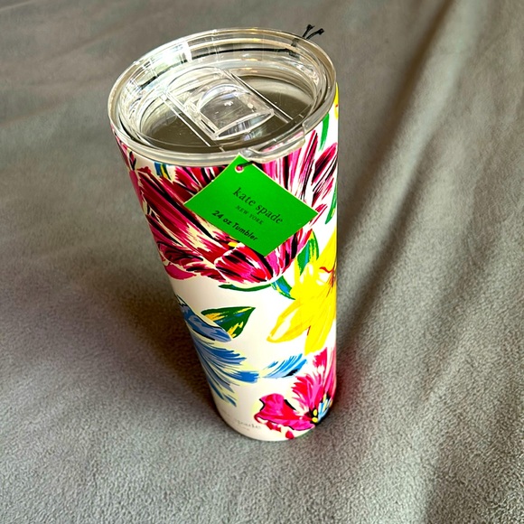 kate spade Other - NWT Kate Spade Painted Tulips Floral 24 oz Stainless Steel Insulated Tumbler